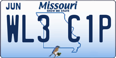 MO license plate WL3C1P