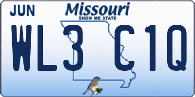 MO license plate WL3C1Q