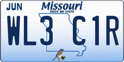 MO license plate WL3C1R