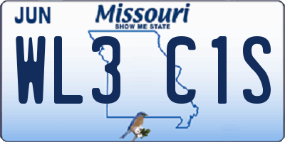 MO license plate WL3C1S
