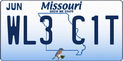 MO license plate WL3C1T