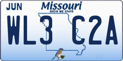 MO license plate WL3C2A
