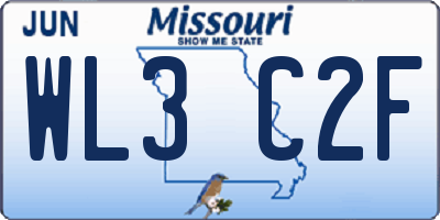 MO license plate WL3C2F