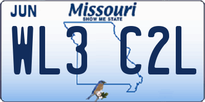 MO license plate WL3C2L