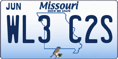 MO license plate WL3C2S