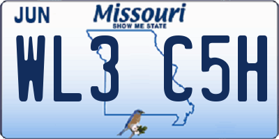 MO license plate WL3C5H