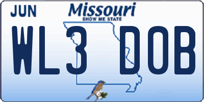 MO license plate WL3D0B