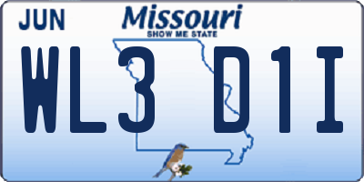 MO license plate WL3D1I
