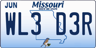 MO license plate WL3D3R