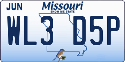 MO license plate WL3D5P