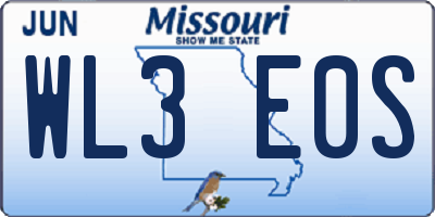 MO license plate WL3E0S