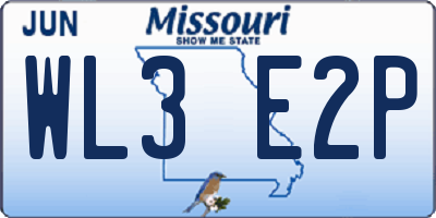 MO license plate WL3E2P