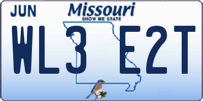 MO license plate WL3E2T