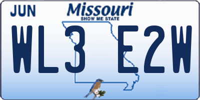 MO license plate WL3E2W