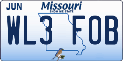 MO license plate WL3F0B