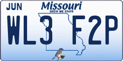 MO license plate WL3F2P