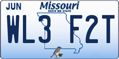 MO license plate WL3F2T