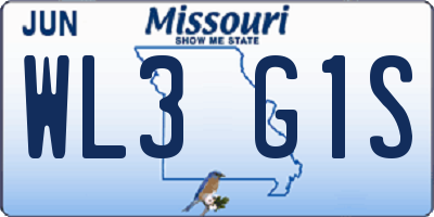 MO license plate WL3G1S