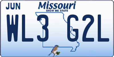 MO license plate WL3G2L