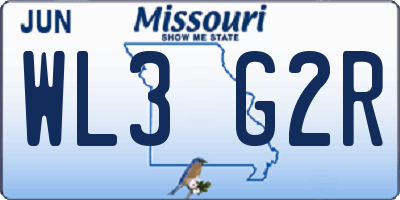 MO license plate WL3G2R