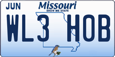 MO license plate WL3H0B