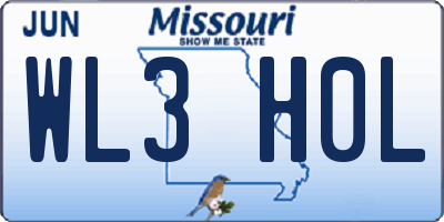MO license plate WL3H0L