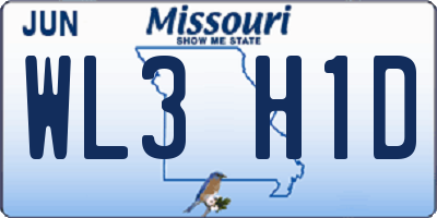 MO license plate WL3H1D