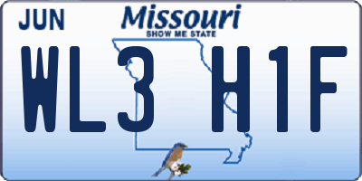 MO license plate WL3H1F