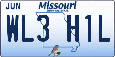 MO license plate WL3H1L
