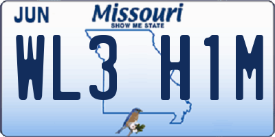 MO license plate WL3H1M