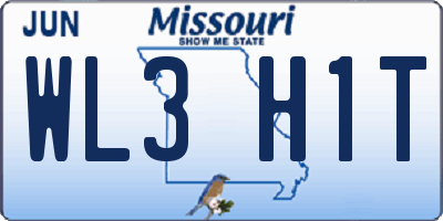 MO license plate WL3H1T