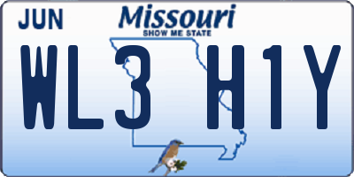 MO license plate WL3H1Y