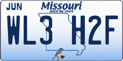 MO license plate WL3H2F