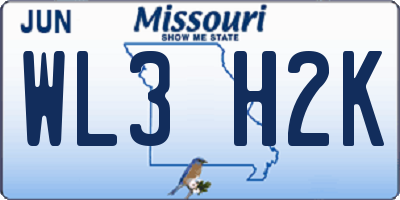 MO license plate WL3H2K