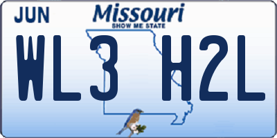 MO license plate WL3H2L