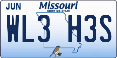 MO license plate WL3H3S