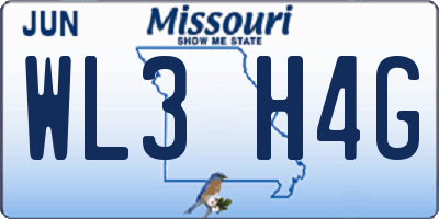 MO license plate WL3H4G