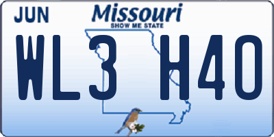 MO license plate WL3H4O