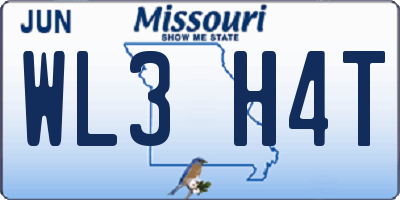MO license plate WL3H4T