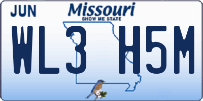 MO license plate WL3H5M
