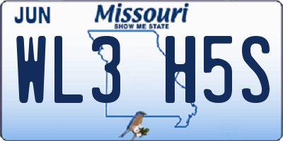 MO license plate WL3H5S