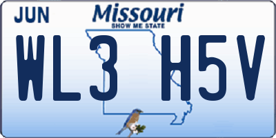 MO license plate WL3H5V