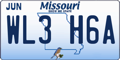 MO license plate WL3H6A