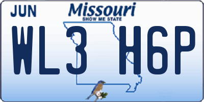 MO license plate WL3H6P