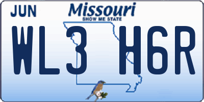 MO license plate WL3H6R