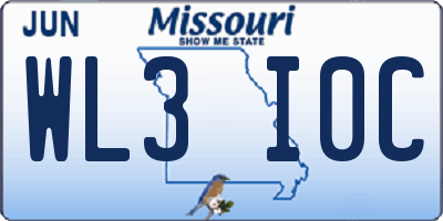 MO license plate WL3I0C