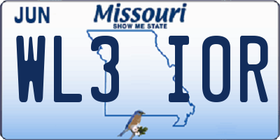 MO license plate WL3I0R