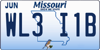 MO license plate WL3I1B