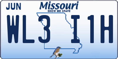 MO license plate WL3I1H
