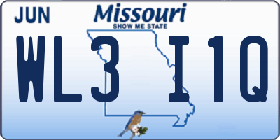 MO license plate WL3I1Q
